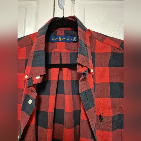 Polo Red and Black Casual Button Down Flannel Shirt - Picture 3 of 3